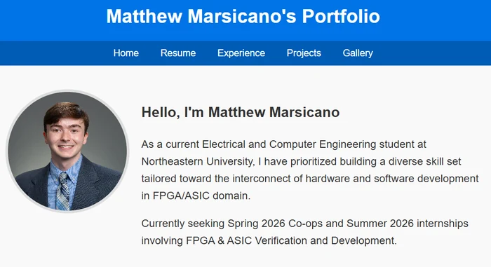 Portfolio website screenshot