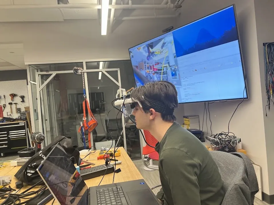 Open-source XR headset in use